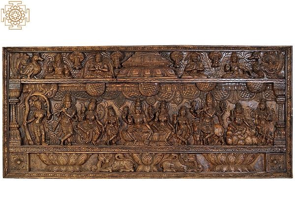 Vishnu-Lakshmi Panel with the Figures of Shalabhanjika, Lord Krishna, Kubera and Attendant Deities