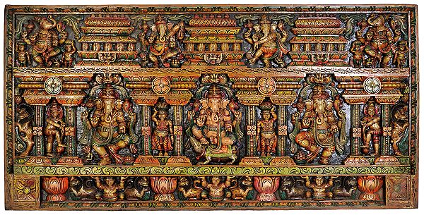 Lord Ganesha Temple Panel