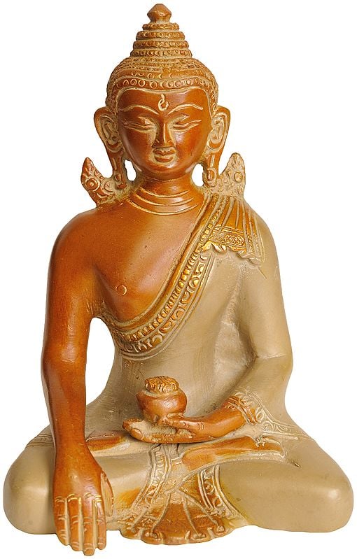 5" Lord Buddha in Bhumi-Sparsha Mudra In Brass | Handmade | Made In India