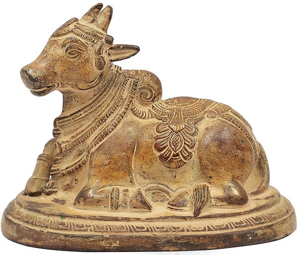 4" Nandi- The Vehicle of Lord Shiva In Brass | Handmade | Made In India