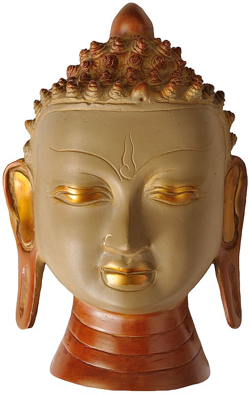 13" Lord Buddha Wall Hanging Mask In Brass | Handmade | Made In India