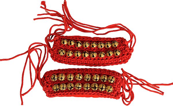 A Pair of Ghungroos with Red Cloth Pad