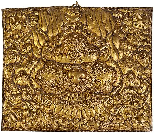 Kirtimukha Wall Hanging Plate with Repousse  Work
