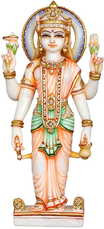 Goddess Parvati as Brahmacharini, with Shivalinga and Ganesh