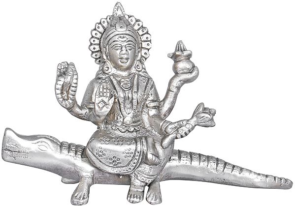 4" Ganga the River Goddess In Brass | Handmade | Made In India