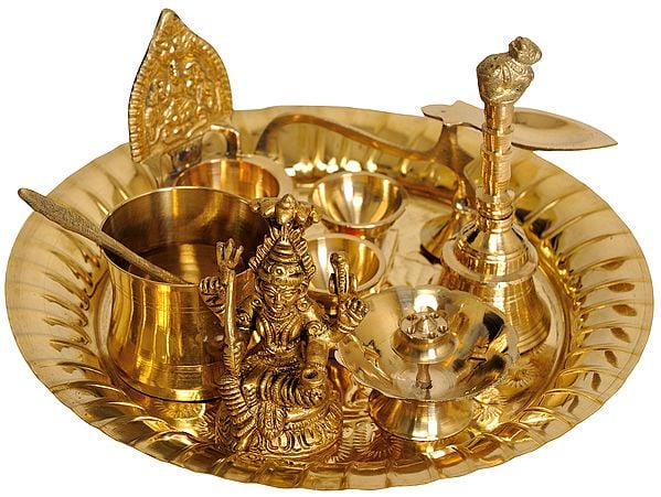 Lord Shiva Puja Thali with Lakshmi Ji Diya