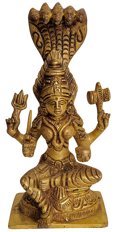 6" Goddess Mariamman Small Handmade Brass Statue | Made in India