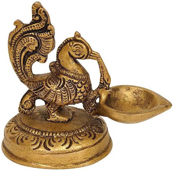 Small Peacock Diya