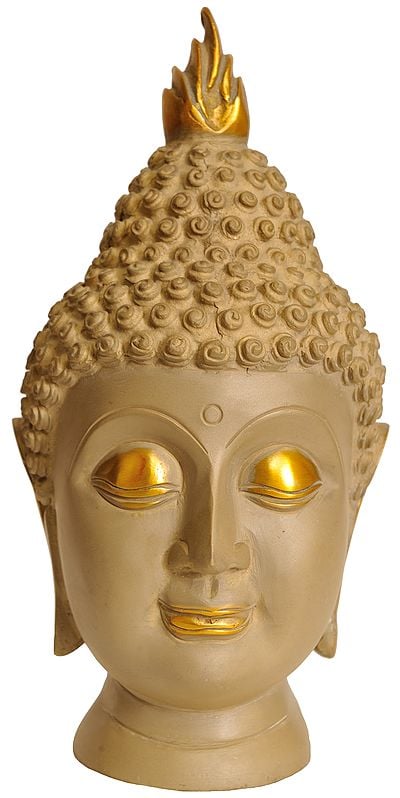 9" Thai Buddha Head In Brass | Handmade | Made In India