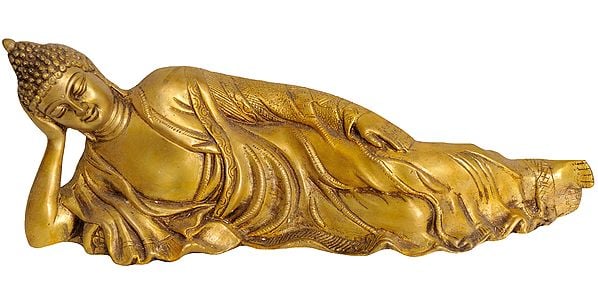 11" Relaxing Buddha In Brass | Handmade | Made In India