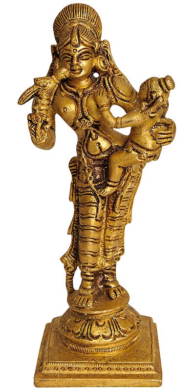 5" The Gracious Mata Yashoda In Brass | Handmade | Made In India