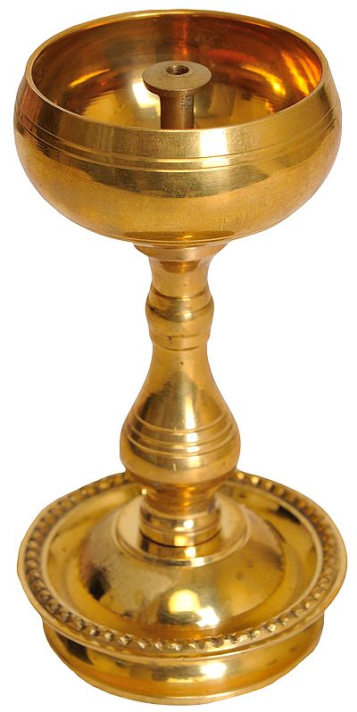 4" Wick Lamp in Brass | Handmade | Made In India