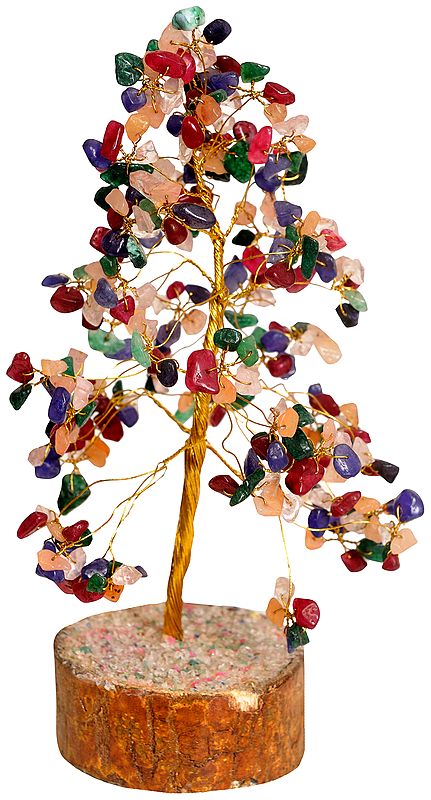 Multi-Colour Gemstone Money Tree for Vastu and Feng Shui