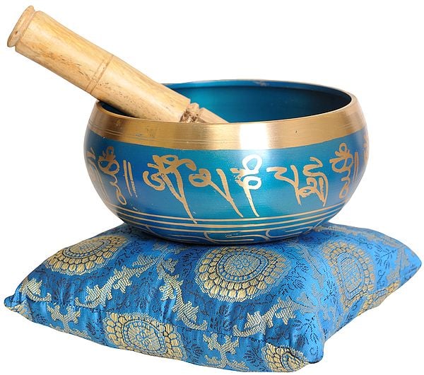 Tibetan Buddhist Singing Bowl with Syllable Mantra