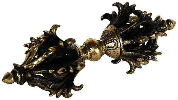 6" Brass Tibetan Buddhist Nine Pronged Dorje (Made in Nepal) | Handmade