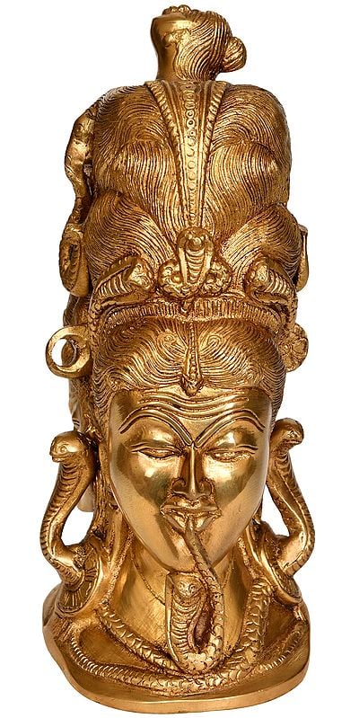 10" Lord Shiva with Serpents In Brass | Handmade | Made In India