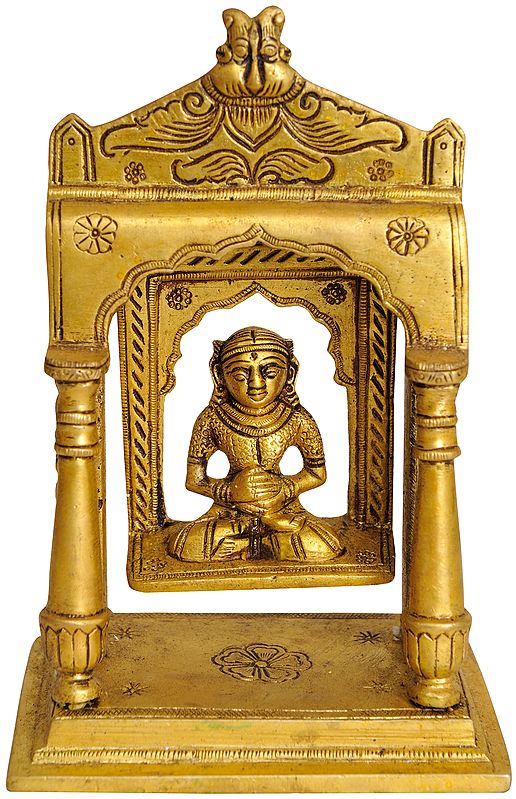 6" Jain Goddess Padmavati Statue on Swing in Brass | Handmade | Made in India