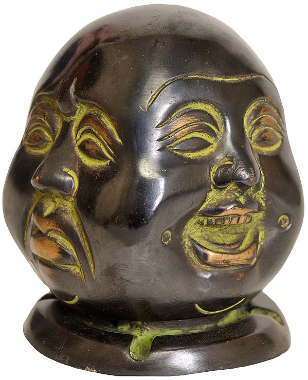 3" Laughing Buddha Head In Brass | Handmade | Made In India