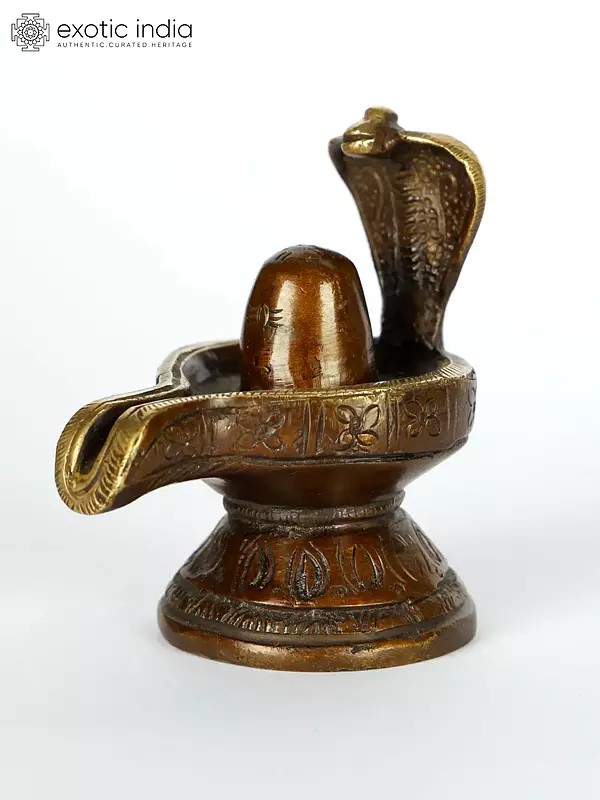 2" Shiva Linga with Snake Crowning (Small Statue) In Brass | Handmade | Made In India