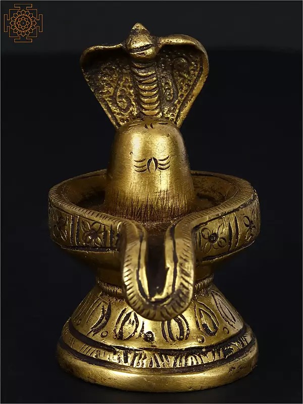 2" Shiva Linga with Snake Crowning (Small Statue) In Brass | Handmade | Made In India