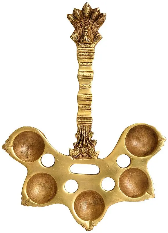 Patanjali Five Wick Hand Held Aarti Lamp
