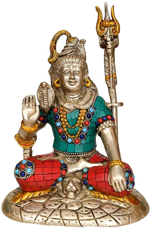 7" Lord Shiva Granting Abhaya In Brass | Handmade | Made In India