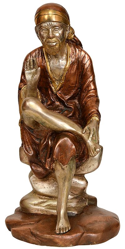 9" Shirdi Sai Baba In Brass | Handmade | Made In India