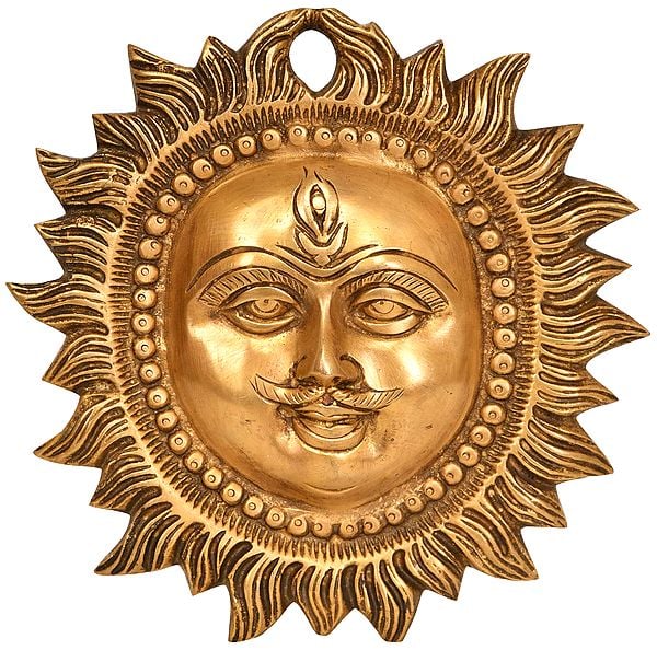 5" Sun Wall Hanging (Surya) In Brass | Handmade | Made In India