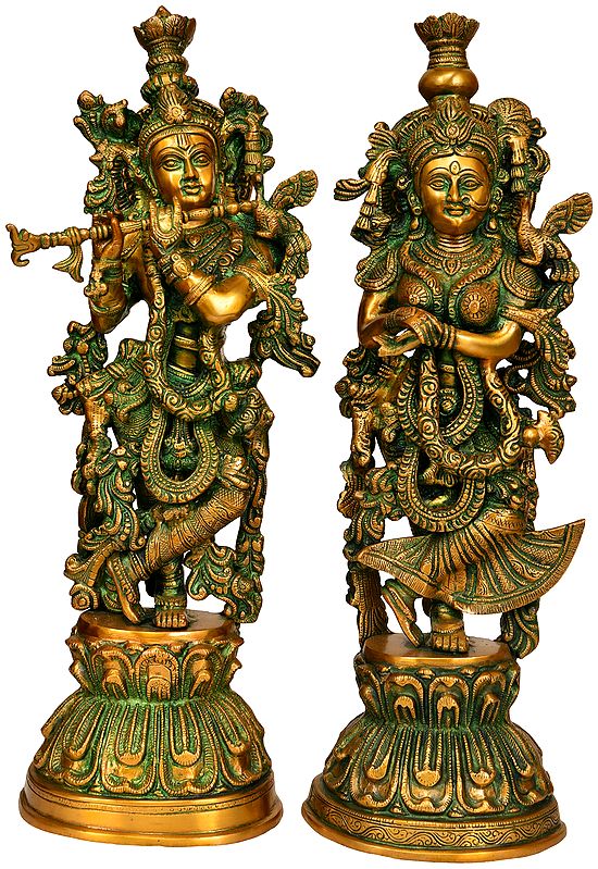 20" Radha Krishna In Brass | Handmade | Made In India