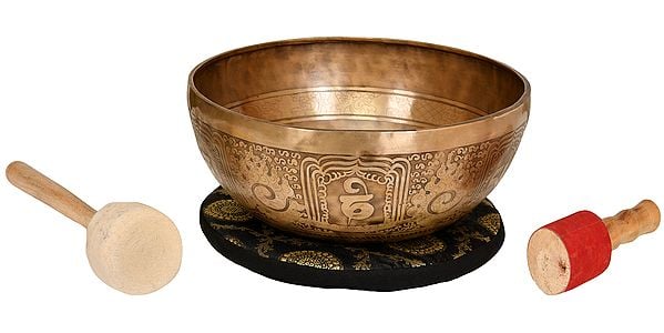 Tibetan Buddhist Superfine Singing Hand Hammered Bowl with the Image of the Green Tara Inside