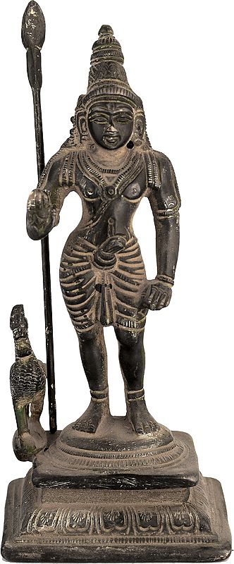 6" Karttikeya - Hindu War God In Brass | Handmade | Made In India