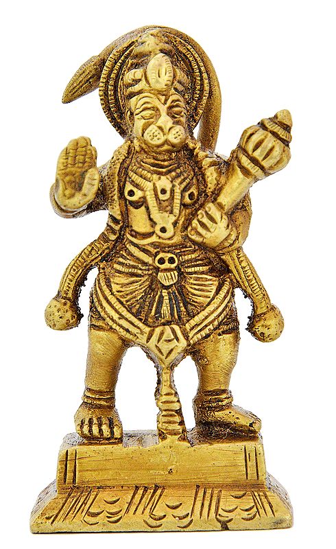 Brass Standing Lord Hanuman Small Statue