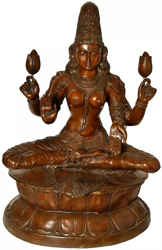 Contemplative Devi Lakshmi in Brass | Handmade | Made in India