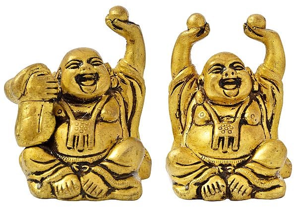 Laughing Buddha (Set of Two Statues)