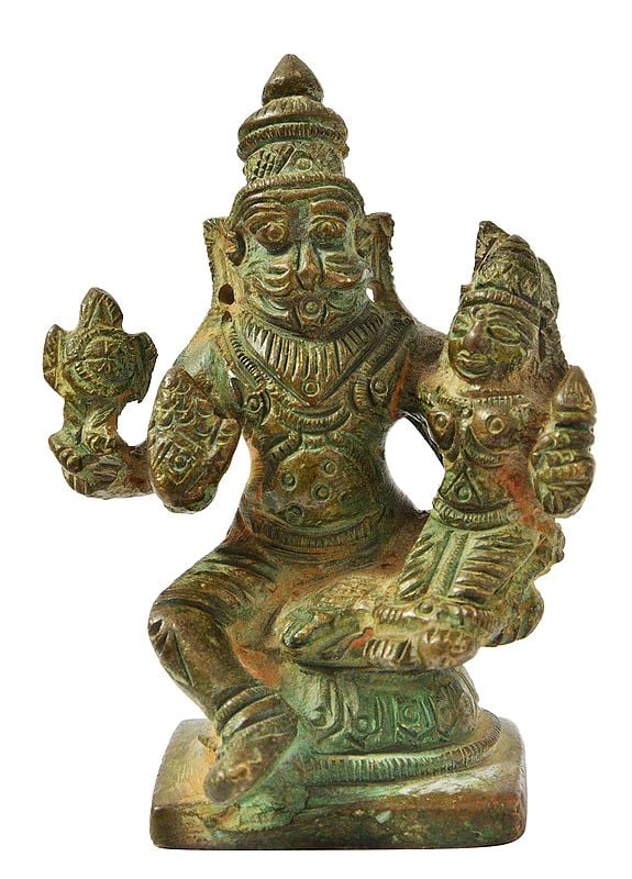 Lord Narasimha with Goddess Lakshmi (Small Statue)