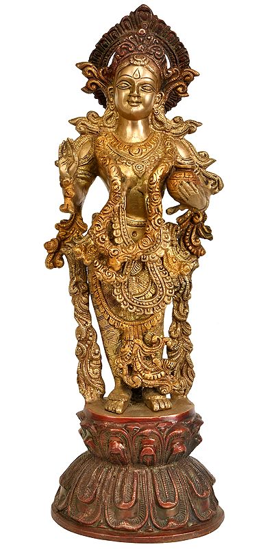 17" Radha Ji In Brass | Handmade | Made In India