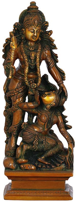 13" Kamadeva and Rati In Brass | Handmade | Made In India