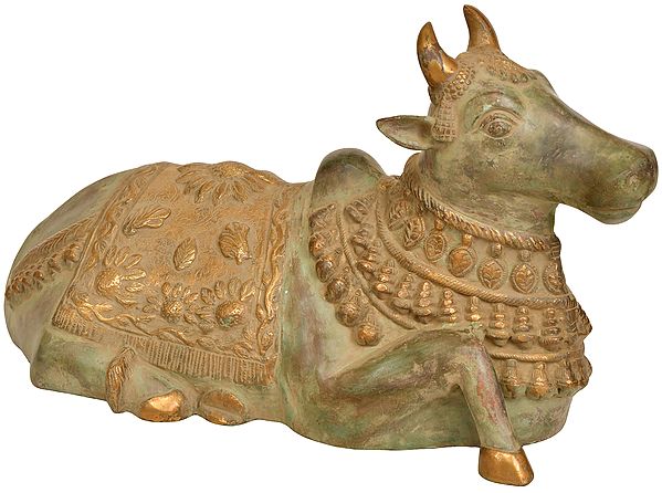 19" Nandi - The Vehicle of Lord Shiva In Brass | Handmade | Made In India