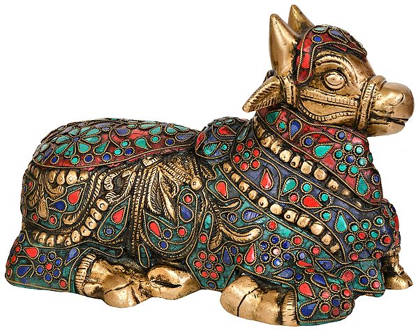 10" Nandi - The Vehicle of Lord Shiva In Brass | Handmade | Made In India