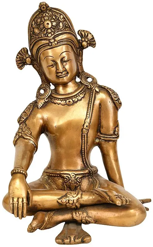 6" Lord Indra In Brass | Handmade | Made In India