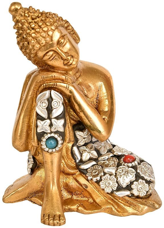 3" Brass Thinking Buddha Statue | Handmade | Made in India