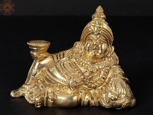 4" Lord Kubera In Brass | Handmade | Made In India