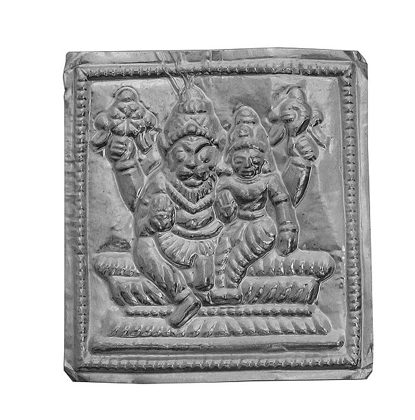 Lord Narasimha with Goddess Lakshmi (Pratima for Worship)