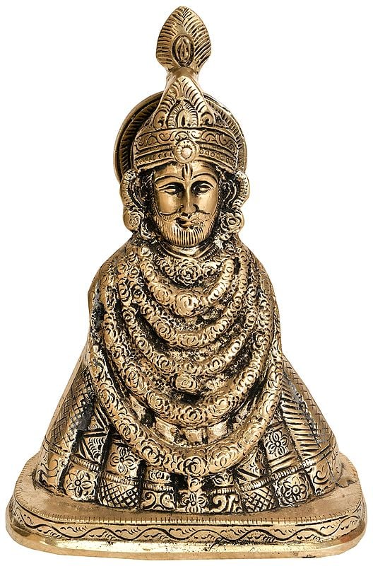8" Khatu Shyam Ji Brass Statue | Handmade Idol | Made in India