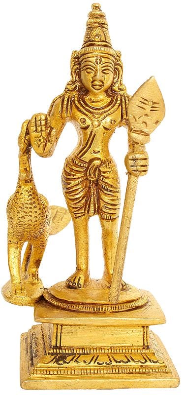 4" Kumara Karttikeya In Brass | Handmade | Made In India