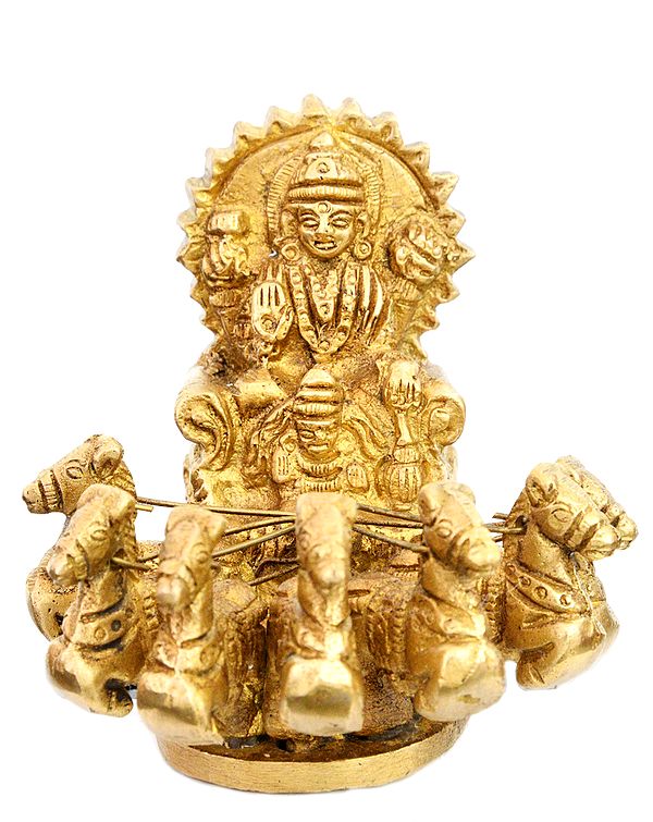 Lord Surya on His Seven Horses Chariot (Small Statue)