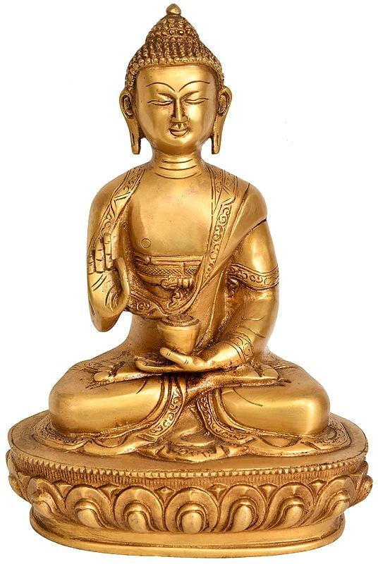 9" Preaching Buddha (Tibetan Buddhist Deity) In Brass | Handmade | Made In India