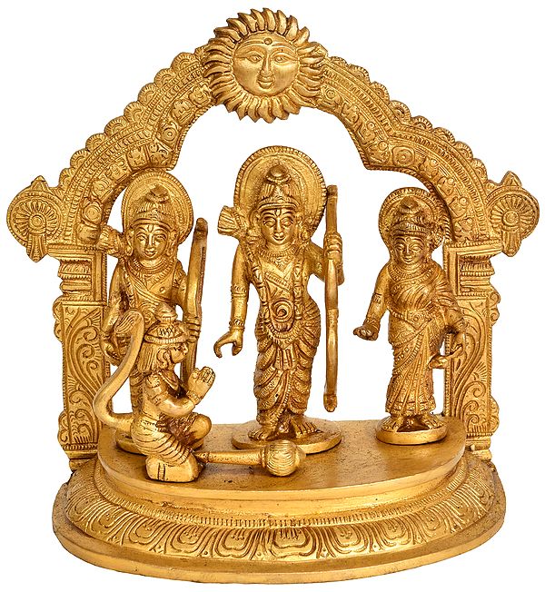 7" Shri Rama Durbar with Surya Prabhavali In Brass | Handmade | Made In India