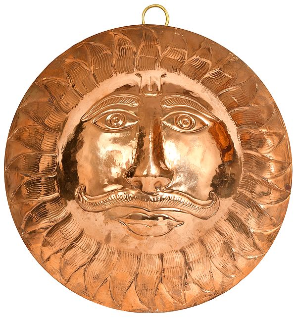 Lord Surya Wall Hanging | Copper Statue