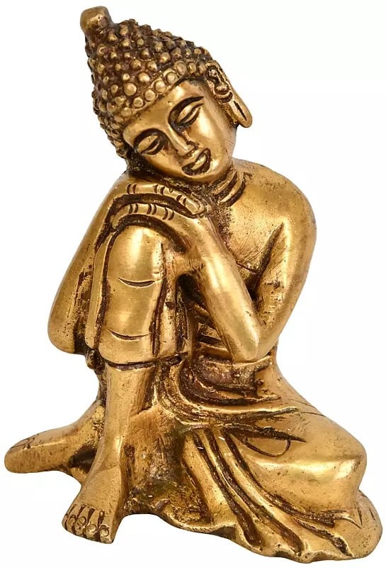 Thinking Buddha - Tibetan Buddhist Deity In Brass | Handmade | Made In India